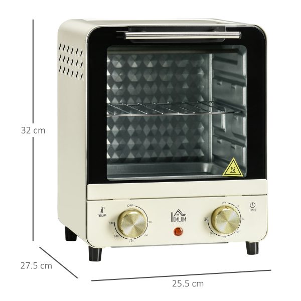 HOMCOM Convection Mini Oven Toaster Oven with Baking Tray Wire Rack Crumb Tray - Image 3