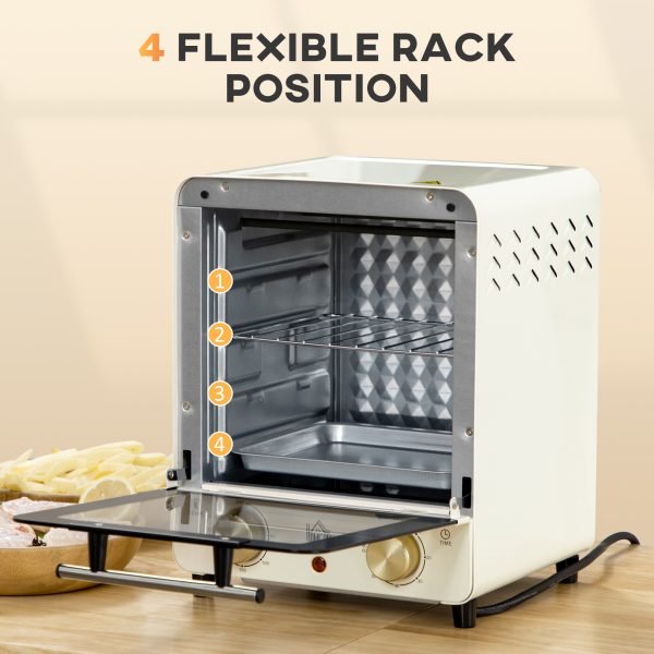 HOMCOM Convection Mini Oven Toaster Oven with Baking Tray Wire Rack Crumb Tray - Image 5