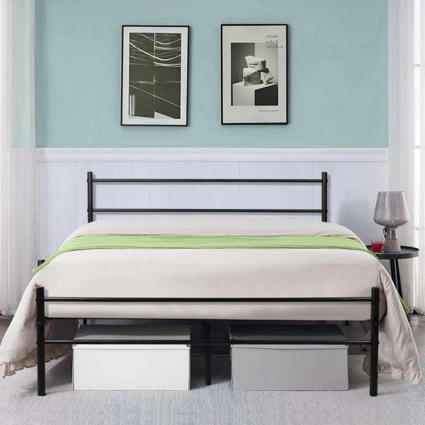 Extra Strong King metal bed in black powder coating - Image 2
