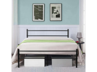 Extra Strong King metal bed in black powder coating