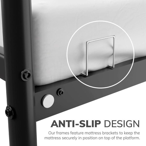 Extra Strong King metal bed in black powder coating - Image 5
