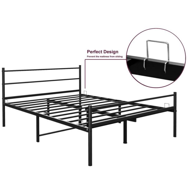 Extra Strong King metal bed in black powder coating - Image 6