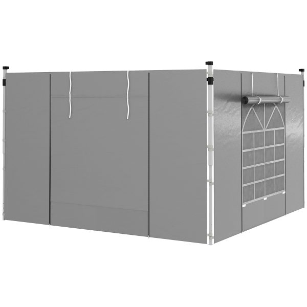 Outsunny 3x3(m) or 3x6m Pop Up Gazebo Side Panels Replacement, 2 Pack, Grey