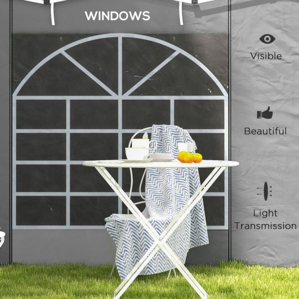 Outsunny 3x3(m) or 3x6m Pop Up Gazebo Side Panels Replacement, 2 Pack, Grey - Image 6