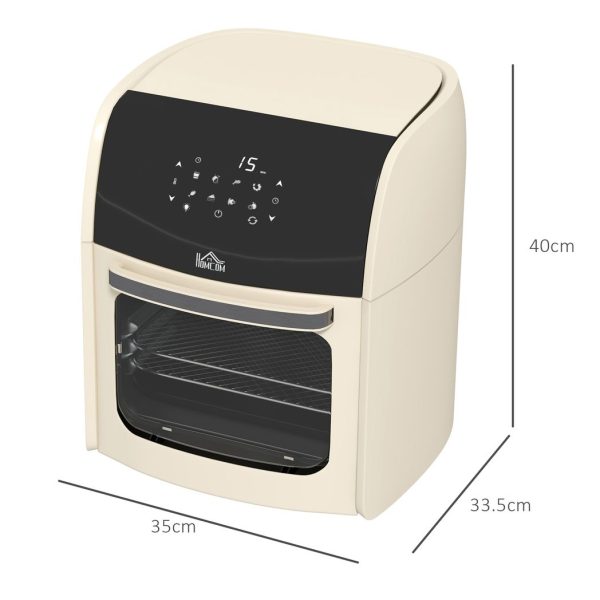 HOMCOM 12L Air Fryer Oven with 8 Preset Modes Rapid Air Circulation 1800W White - Image 5