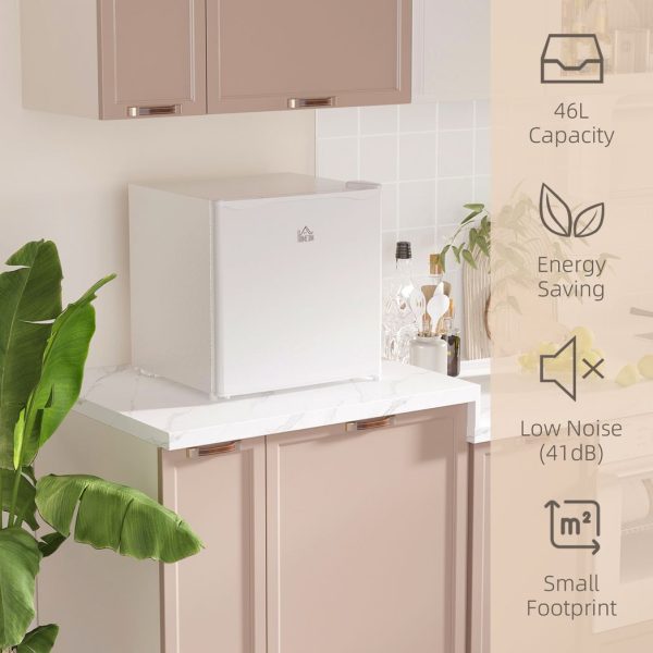 HOMCOM 46L Counter Top Fridge with Chiller Box Mini Fridge for Bedrooms Cream - Image 4