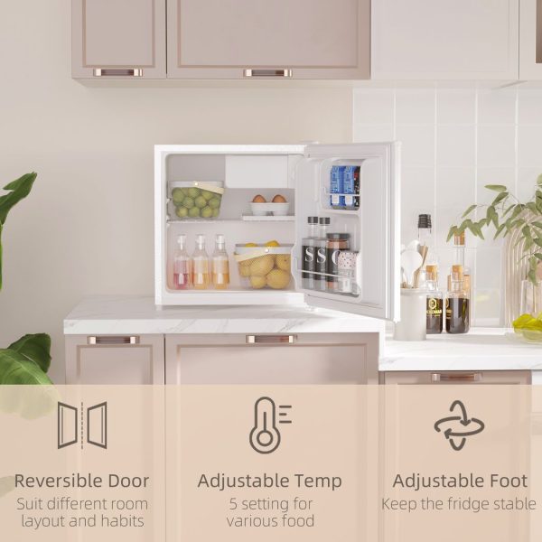 HOMCOM 46L Counter Top Fridge with Chiller Box Mini Fridge for Bedrooms Cream - Image 6