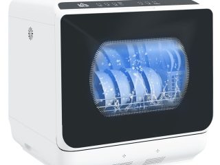 HOMCOM Table Top Dishwasher w/ 4 Place Settings 6 Programmes Fruit Wash Mode