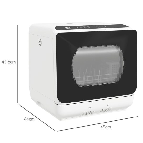 HOMCOM Table Top Dishwasher w/ 4 Place Settings 6 Programmes Fruit Wash Mode - Image 3