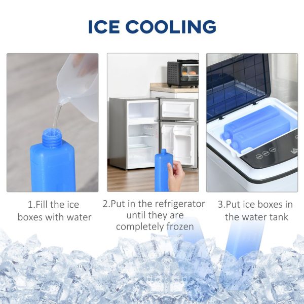 HOMCOM 3-in-1 Portable Air Cooler with 4L Water Tank 7.5H Timer, Remote White - Image 6