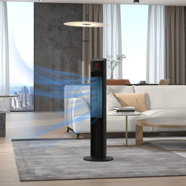 HOMCOM Oscillating Tower Fan Cooling with Ice Pack, Water Tank, Children Lock - Image 2