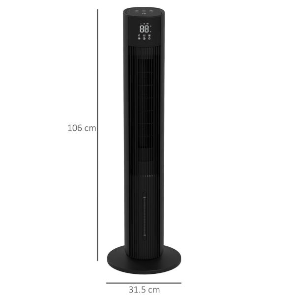 HOMCOM Oscillating Tower Fan Cooling with Ice Pack, Water Tank, Children Lock - Image 3