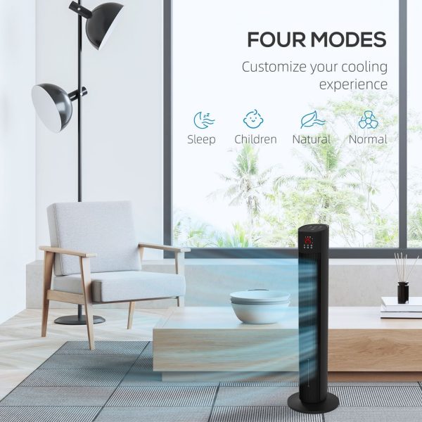 HOMCOM Oscillating Tower Fan Cooling with Ice Pack, Water Tank, Children Lock - Image 6