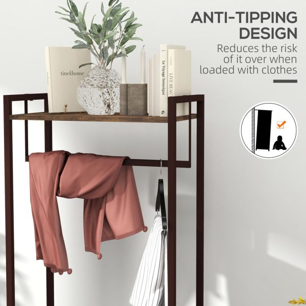 HOMCOM Clothes Hanging Rail with 3 Fabric Drawers Storage Shelves for Hallway - Image 6