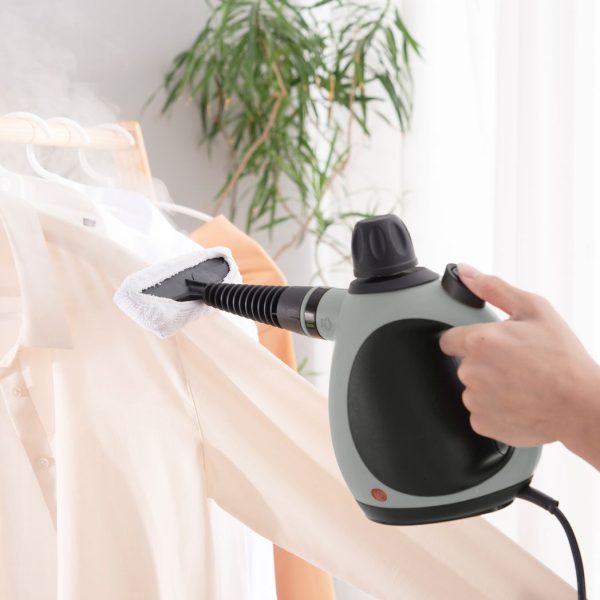 HOMCOM Handheld Steam Cleaner Multi-purpose Steamer w/ 9 Pieces Accessory Grey - Image 2
