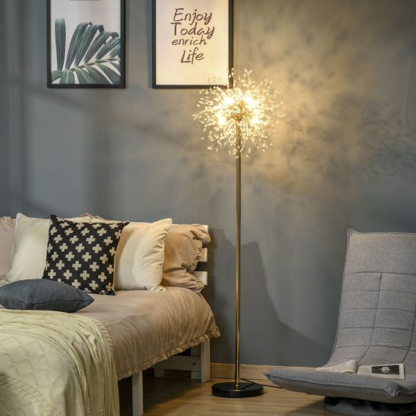 HOMCOM Modern Floor Lamp with Dandelion-like Lampshade for Bedroom - Image 2