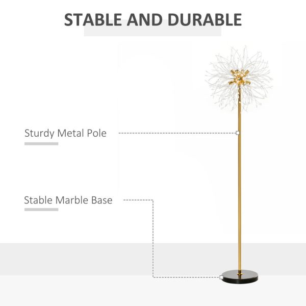 HOMCOM Modern Floor Lamp with Dandelion-like Lampshade for Bedroom - Image 5