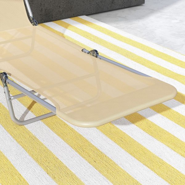 Outsunny 2 Pieces Sun Loungers Foldable Reclining Chair with Headrest - Image 8