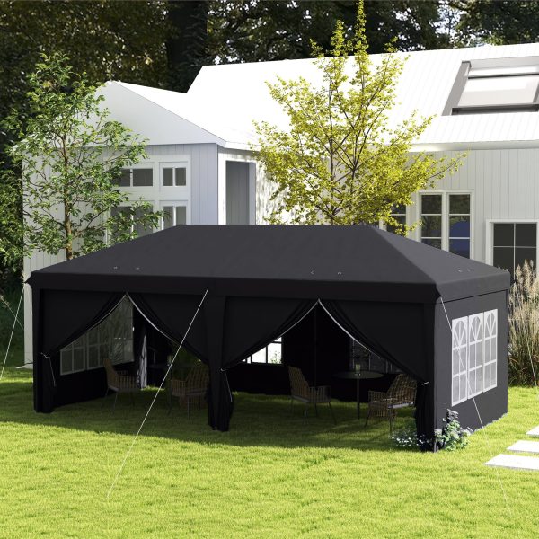 Outsunny 3 x 6m Pop Up Gazebo Height Adjustable Party Tent with Storage Bag - Image 2