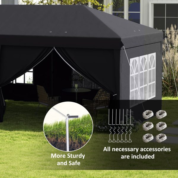 Outsunny 3 x 6m Pop Up Gazebo Height Adjustable Party Tent with Storage Bag - Image 6