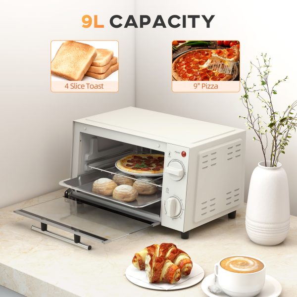 HOMCOM Mini Oven 9L Countertop Electric Grill with Temp Timer Control 750W - Image 3