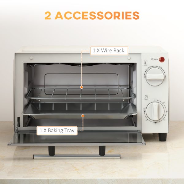HOMCOM Mini Oven 9L Countertop Electric Grill with Temp Timer Control 750W - Image 6