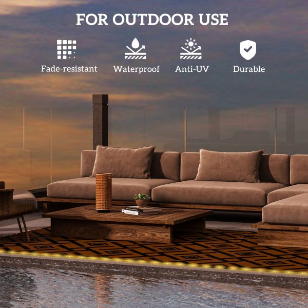 Outsunny Waterproof Outdoor Rug with LED String Light, 182 x 274cm - Image 7