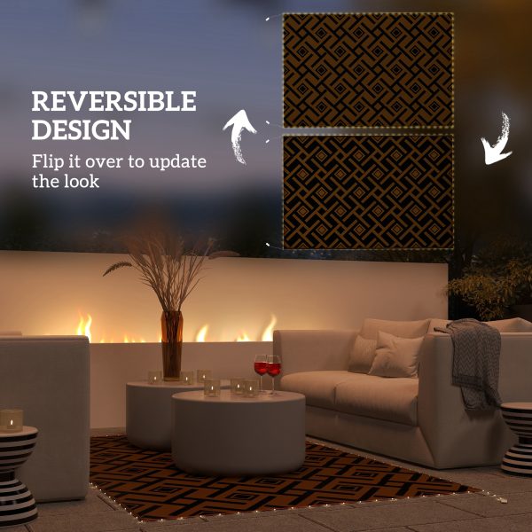 Outsunny Waterproof Outdoor Rug with LED String Light, 182 x 274cm - Image 8