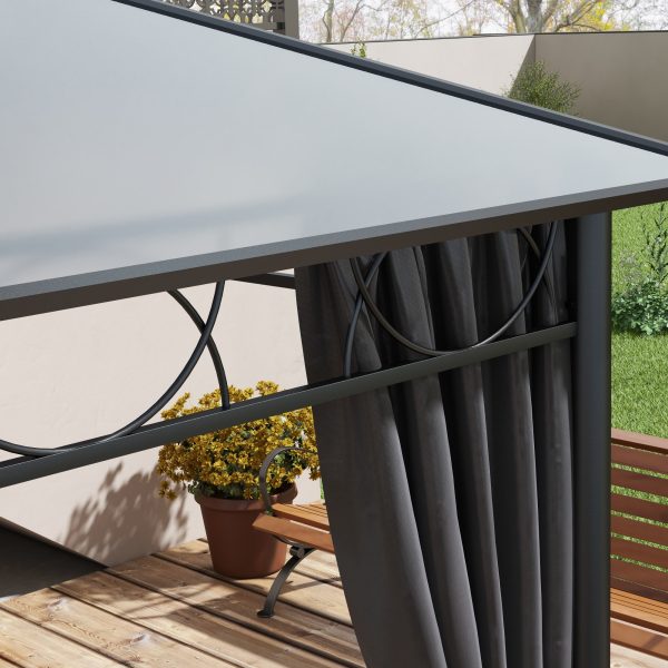 Outsunny 3 x 4m Hardtop Gazebo for Garden Party with Polycarbonate Curtains - Image 8