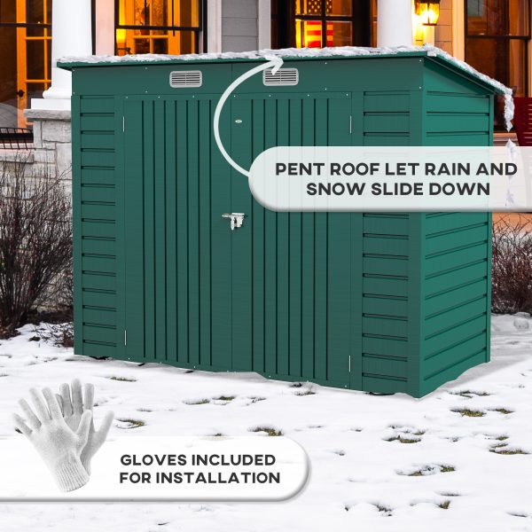 Outsunny 8 x 4FT Metal Garden Storage Shed with Double Doors and 2 Vents - Image 7