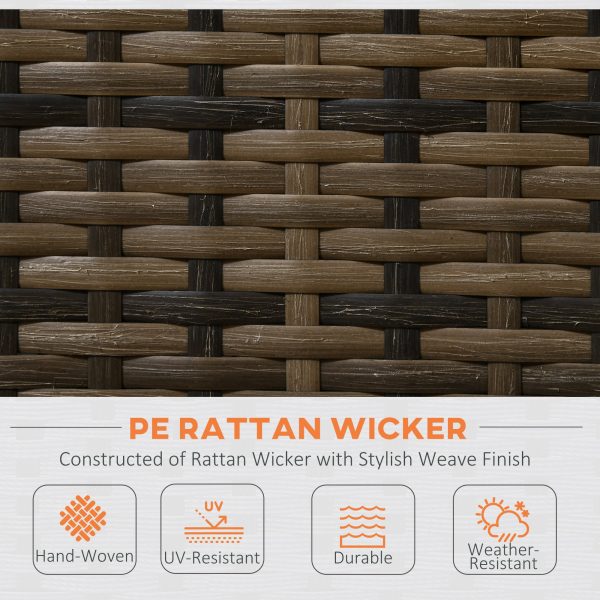 Outsunny 4Pcs Patio Rattan Sofa Garden Furniture Set with Table Cushions - Image 4