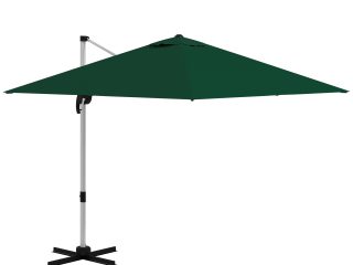 Outsunny 3 x 3(m) Cantilever Roma Parasol Garden Umbrella with Cross Base Green
