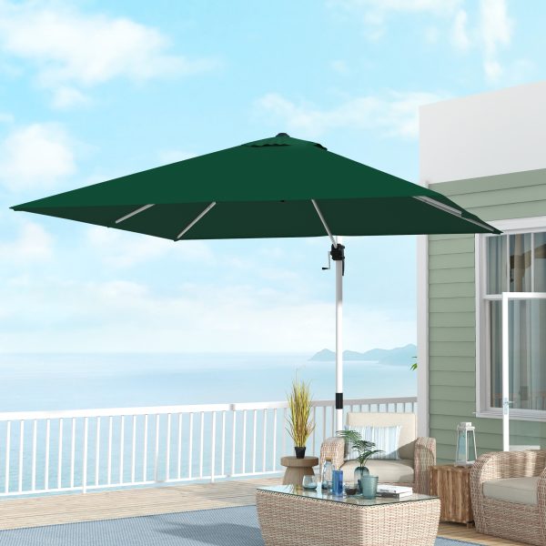 Outsunny 3 x 3(m) Cantilever Roma Parasol Garden Umbrella with Cross Base Green - Image 2