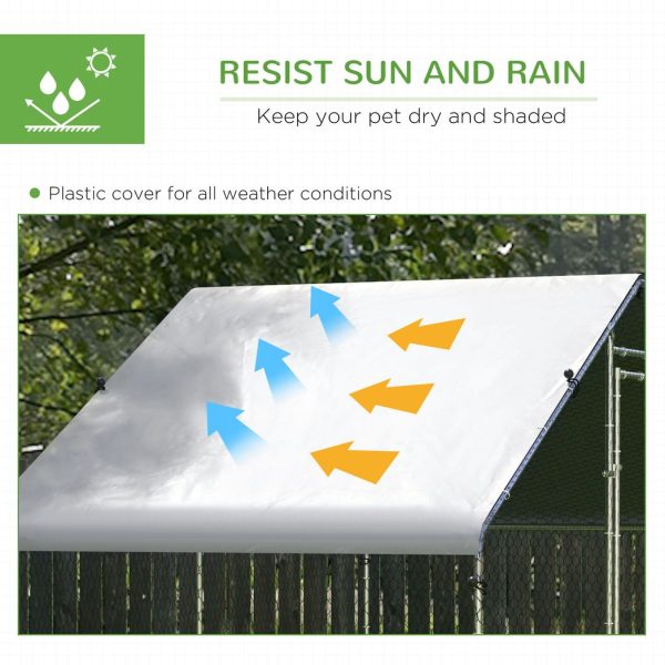 PawHut Walk In Chicken Run Large Galvanised Chicken Coop with Cover - Image 2