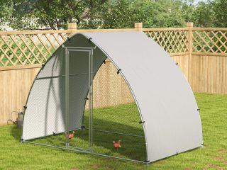 PawHut Walk-In Chicken Run with Cover, for 4-6 Chickens, 3 x 1.9 x 2.2m