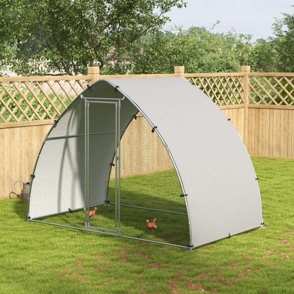 PawHut Walk-In Chicken Run with Cover, for 4-6 Chickens, 3 x 1.9 x 2.2m