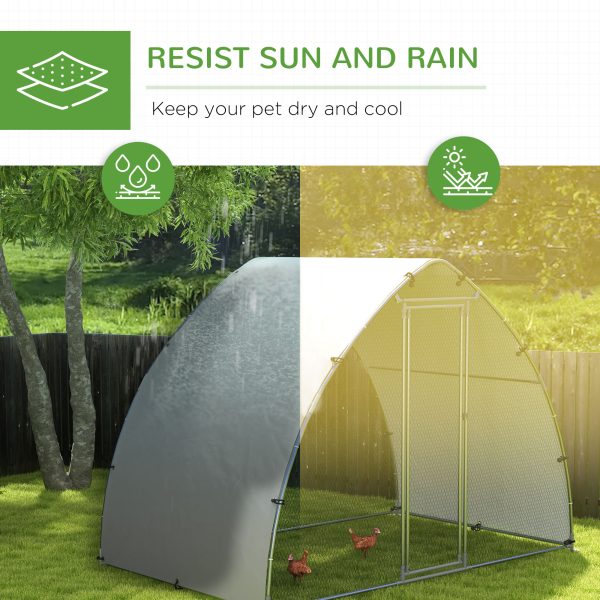 PawHut Walk-In Chicken Run with Cover, for 4-6 Chickens, 3 x 1.9 x 2.2m - Image 2