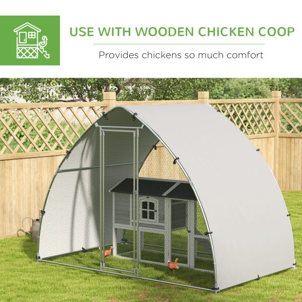PawHut Walk-In Chicken Run with Cover, for 4-6 Chickens, 3 x 1.9 x 2.2m - Image 3