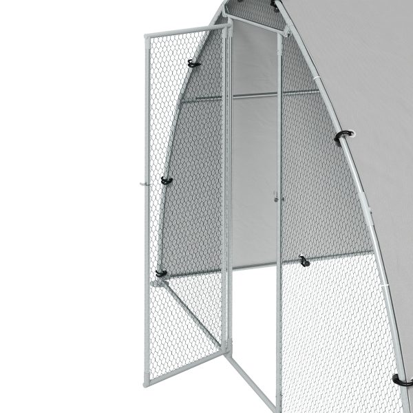 PawHut Walk-In Chicken Run with Cover, for 4-6 Chickens, 3 x 1.9 x 2.2m - Image 7