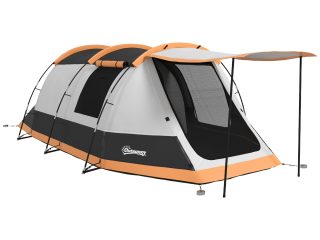 Outsunny Tunnel Tent with Bedroom, Living Room and Porch for 3-4 Man