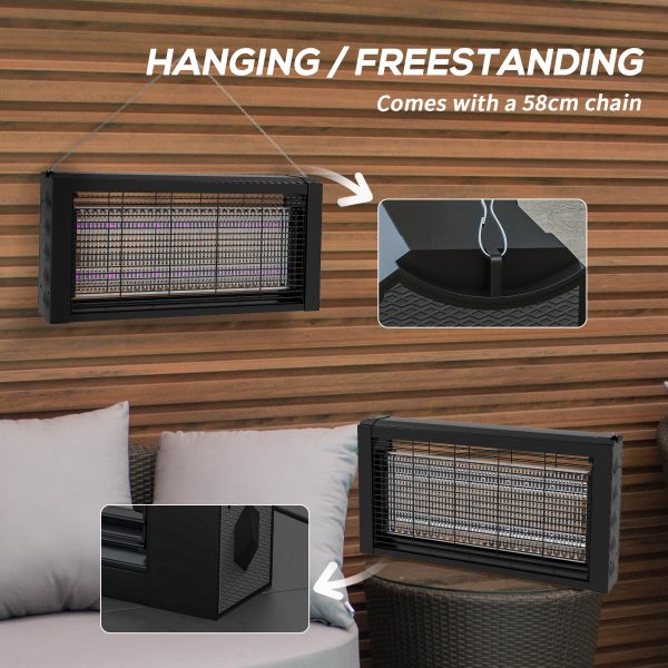 HOMCOM Fly Killer with Infrared Light, Hanging / Freestanding, Black - Image 6