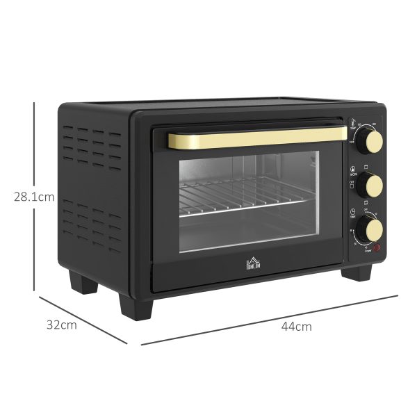 HOMCOM Mini Oven 16L Countertop Oven with Adjustable Temp Timer 1400W, Black - Image 5