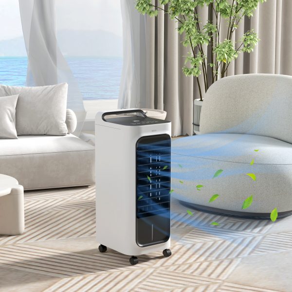 HOMCOM Mobile Air Cooler for Home Office, with Oscillation, Ice Packs - Image 2
