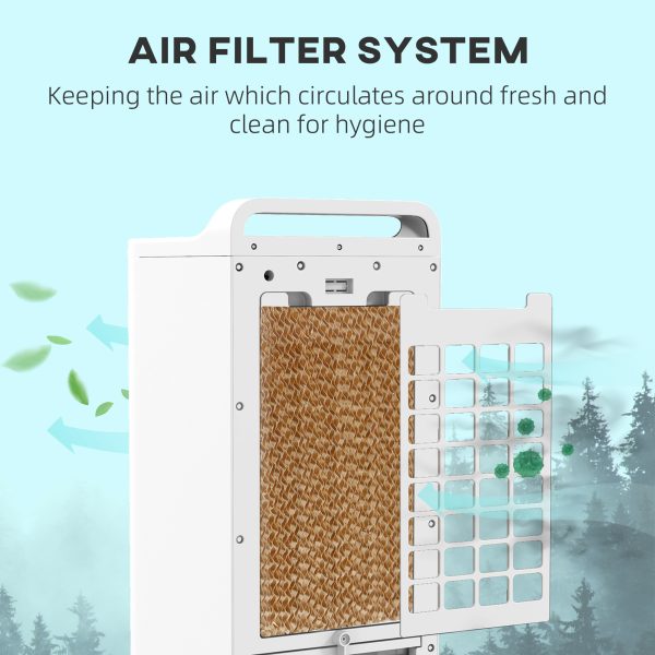 HOMCOM Mobile Air Cooler for Home Office, with Oscillation, Ice Packs - Image 3