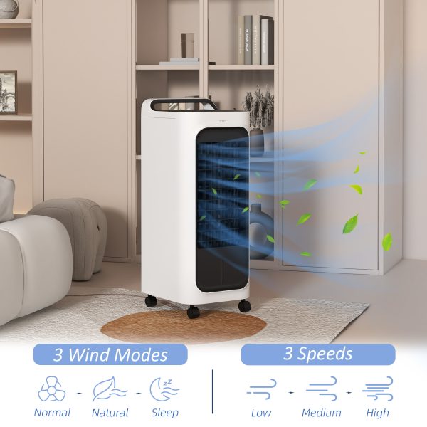 HOMCOM Mobile Air Cooler for Home Office, with Oscillation, Ice Packs - Image 6
