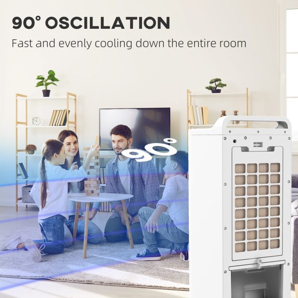 HOMCOM Mobile Air Cooler for Home Office, with Oscillation, Ice Packs - Image 7