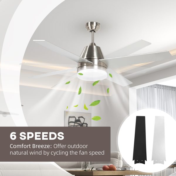 HOMCOM Mounting Reversible Ceiling Fan with Light, Remote, Silver & Black - Image 3