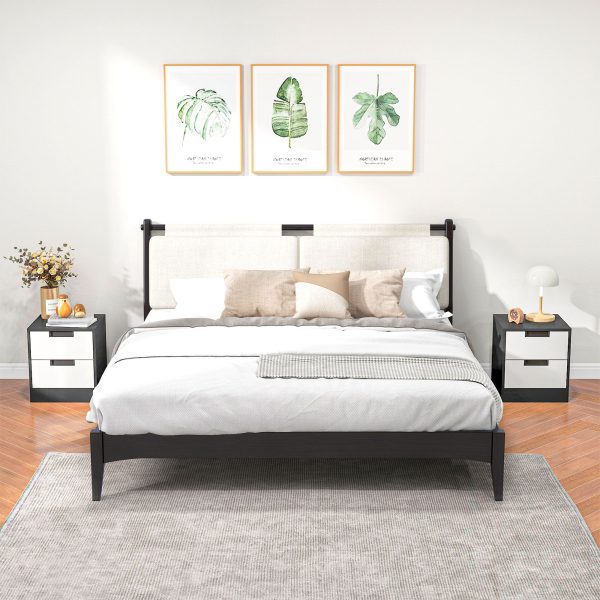 HOMCOM 2 Drawer Bedside Tables Set of 2 with Storage Nightstands for Bedroom - Image 2