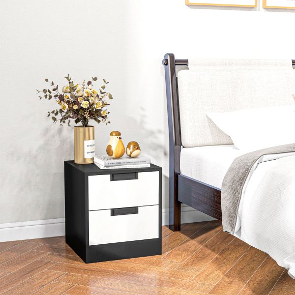 HOMCOM 2 Drawer Bedside Tables Set of 2 with Storage Nightstands for Bedroom - Image 8