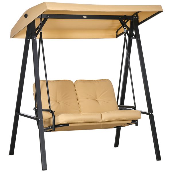 Outsunny 2 Seater Garden Outdoor Swing Chair Hammock with Adjustable Canopy